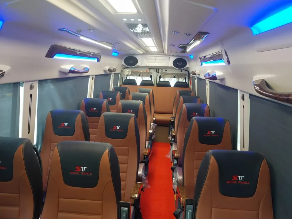 seating system in tempo traveller