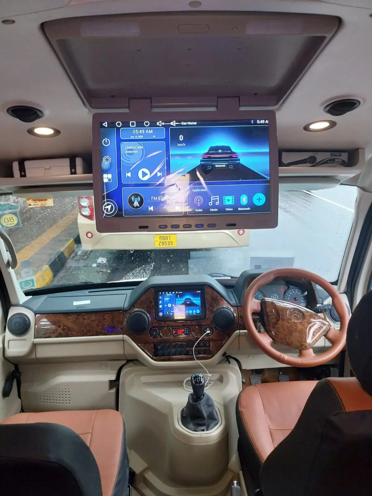 music system on tempo traveller